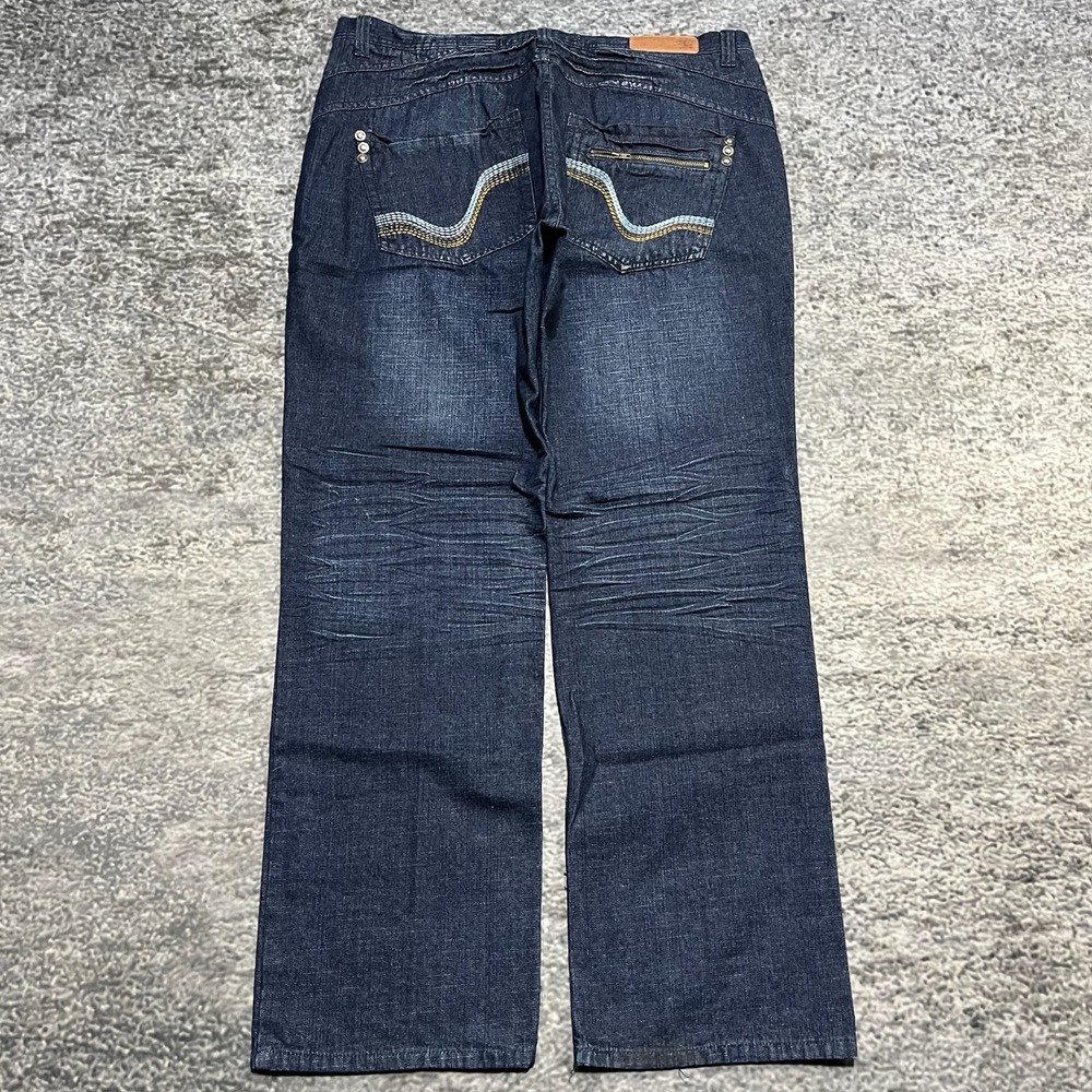 Vintage Y2K Rich Kids‎ Jeans Mens 38x33 Blue Embroidered Baggy Skater Grunge